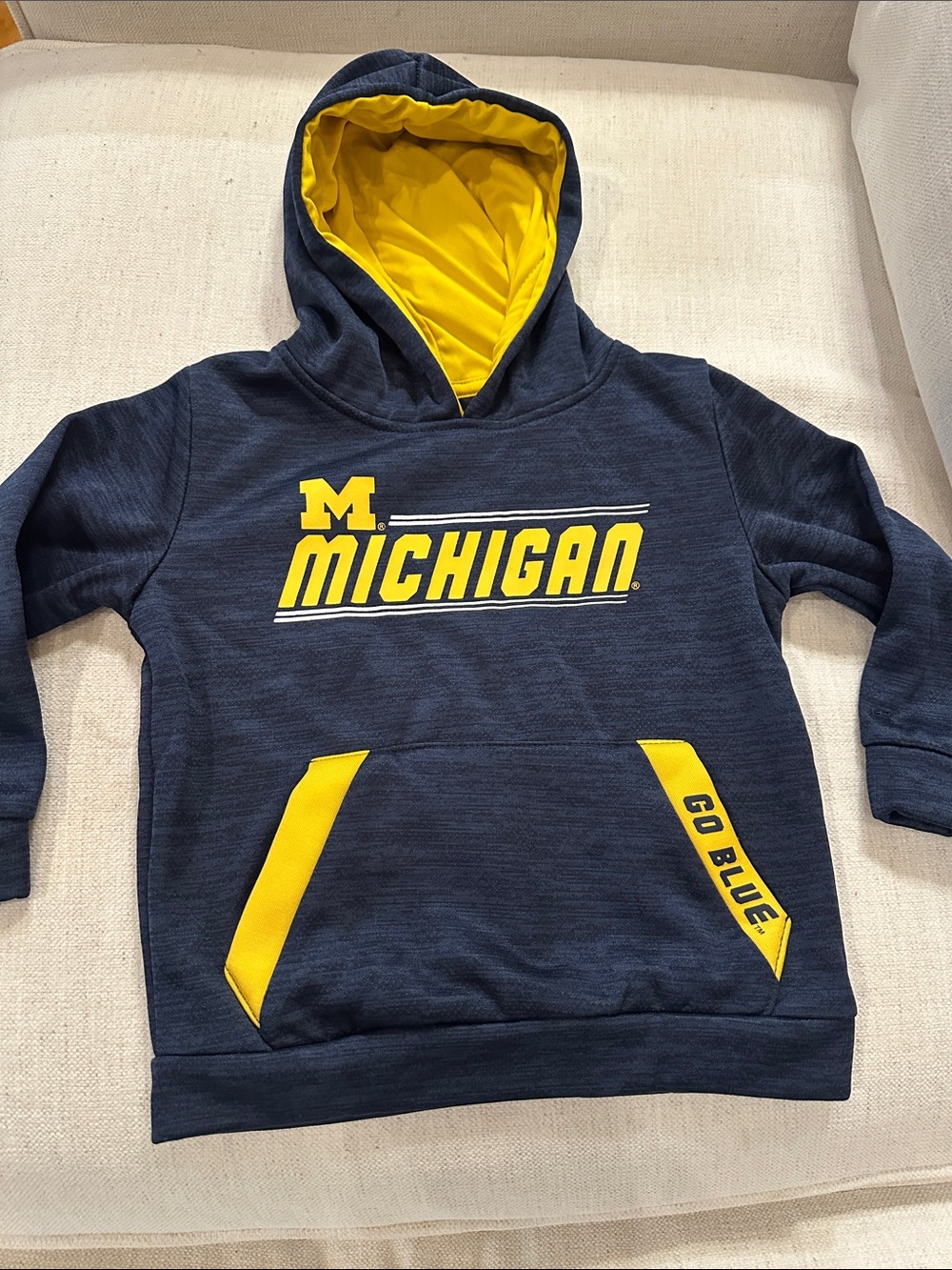 Colosseum Navy & Yellow Michigan Hooded Pullover